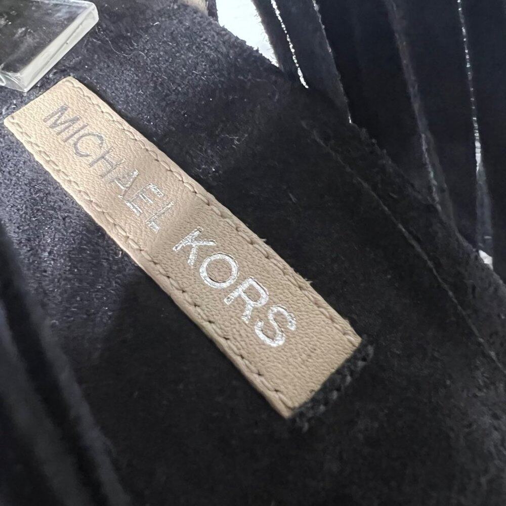 MICHAEL Kors Daphne Fringe Heels Black Suede Size 38 - Picture 4 of 8